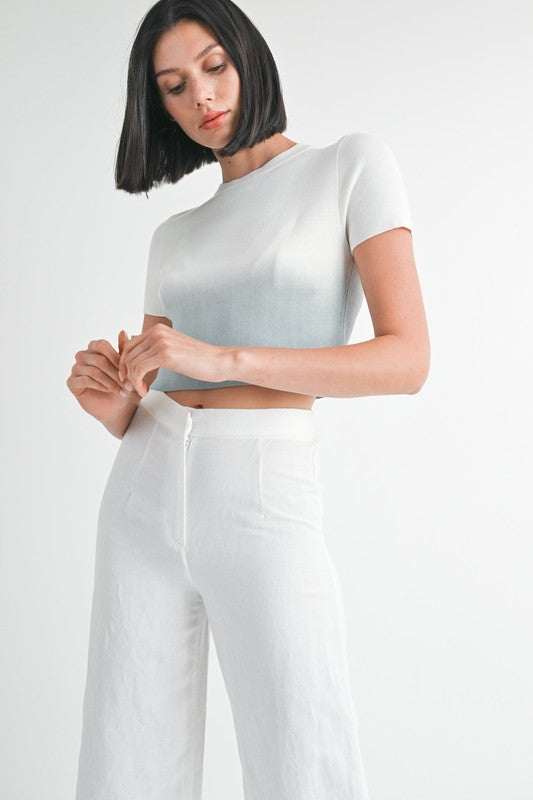 Ombre Crew Neck Cropped Top – A Stylish Gradient for Every Occasion ✨