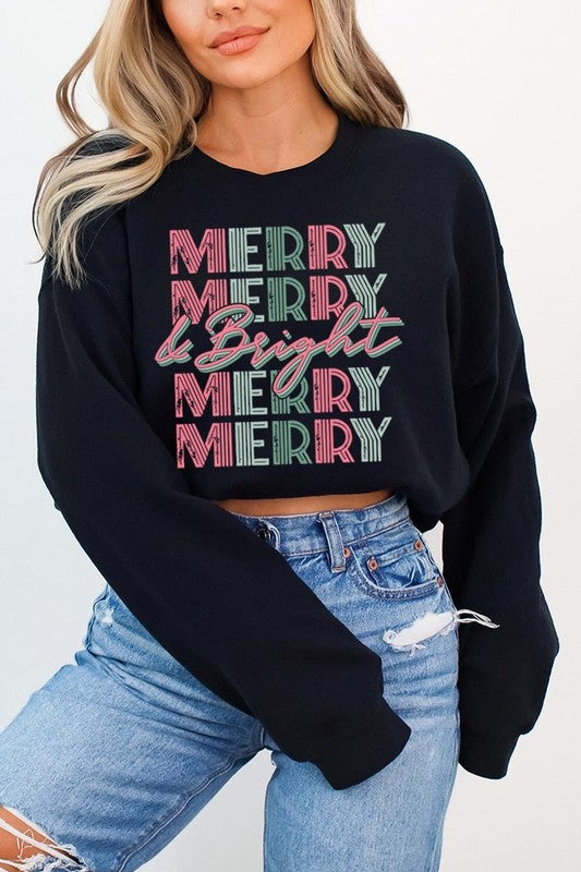 Retro Merry & Bright Sweatshirt – Classic Holiday Vibes