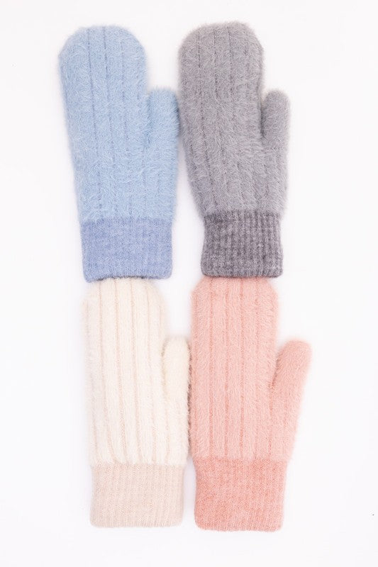 Plush Pastel Fuzzy Mittens – Warmth Wrapped in Softness ❄️✨
