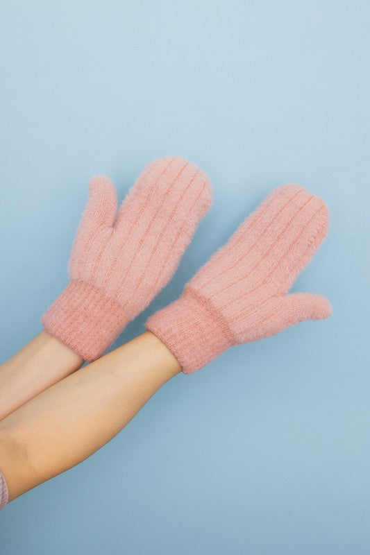 Plush Pastel Fuzzy Mittens – Warmth Wrapped in Softness ❄️✨