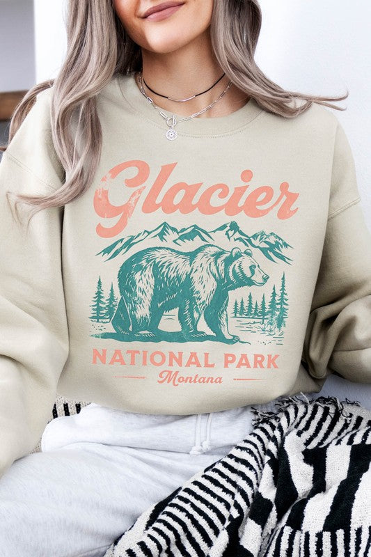 Glacier National Park Fleece Sweatshirt – Cozy Adventure Vibes 🌲