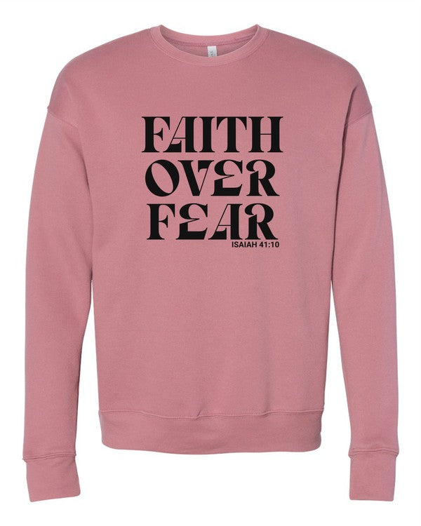 Plus Size Faith Over Fear Graphic Sweatshirt – Comfort That Inspires ✨🕊️