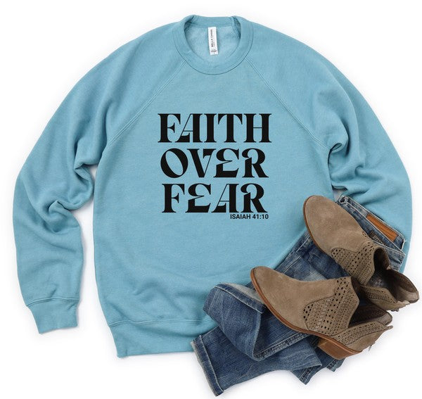 Plus Size Faith Over Fear Graphic Sweatshirt – Comfort That Inspires ✨🕊️