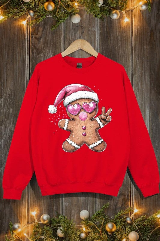 Blowing Bubble Gingerbread Graphic Sweatshirt