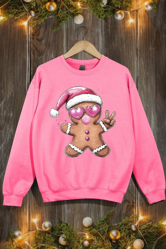 Blowing Bubble Gingerbread Graphic Sweatshirt