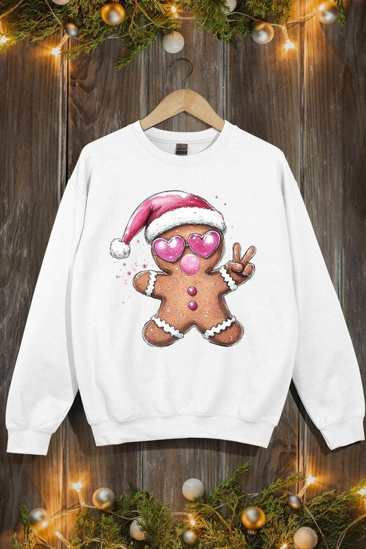 Blowing Bubble Gingerbread Graphic Sweatshirt