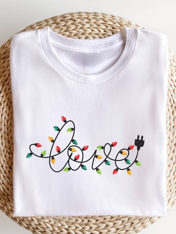 Love Christmas Lights Graphic Boutique Tee