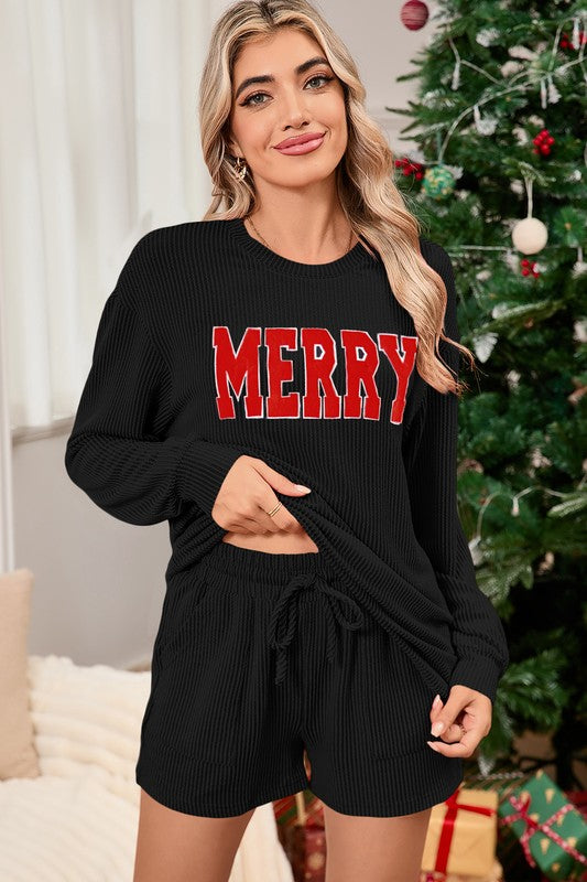 Corded MERRY Pajama Set – Festive Comfort, All Night Long 🎄