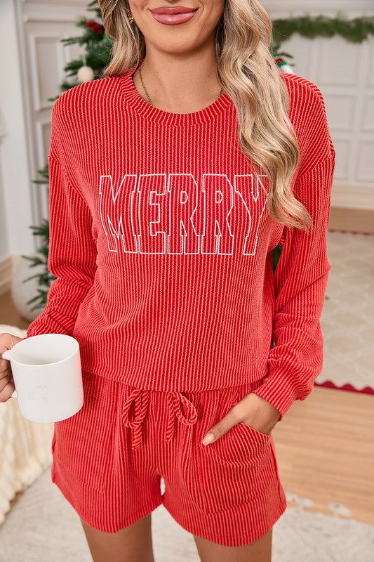 Corded MERRY Pajama Set – Festive Comfort, All Night Long 🎄