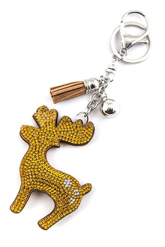 Crystal Moose Key Charm – Festive Sparkle 🦌✨