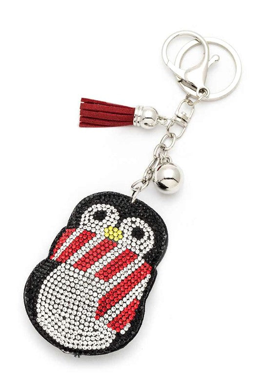 Rhinestone Penguin Pillow Key Chain – Winter Wonderland 🐧✨