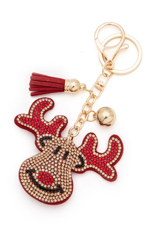 Crystal Reindeer Key Charm – Festive & Elegant 🎄✨