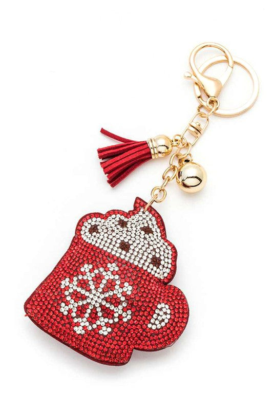 Crystal Christmas Hot Coco Pillow Key Chain – Cozy & Sparkly 🎄☕✨