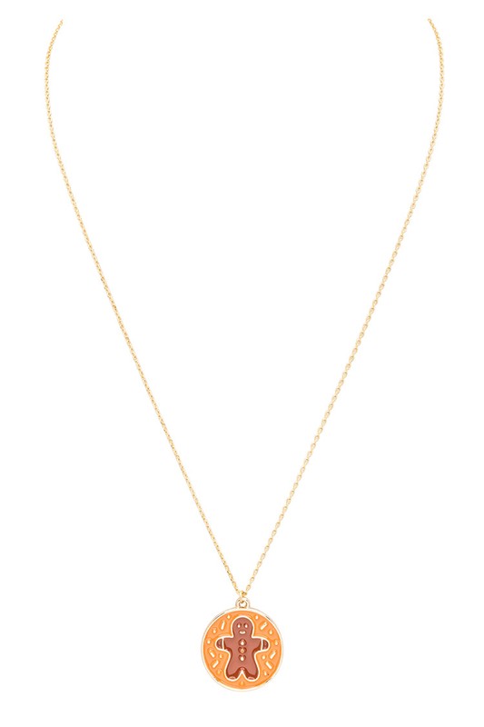 Gingerbread Cookie Pendant Necklace – Sweeten Your Holiday Look 🍪✨