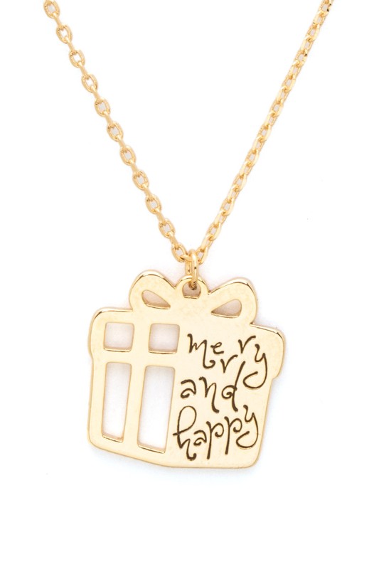 Laser Cut Holiday Present Pendant Necklace – A Gift That Shines All Season 🎁✨