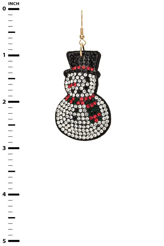 Crystal Pillow Snowman Earrings – Sparkle Into the Holidays ⛄✨