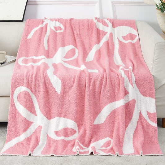 Lux Soft Coquette Bow Blanket – Snuggle in Pink Perfection 🎀💖