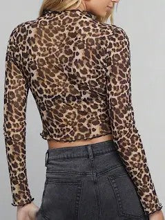 Cropped Mesh Leopard Top – Fierce & Flirty 🐆✨