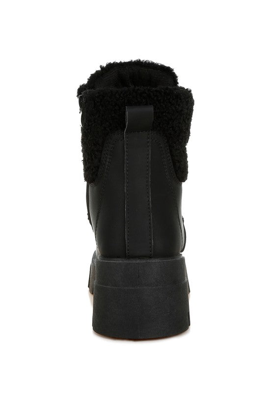 Wellerman Faux Fur Detail Chunky Hiker Boots – Ready for Adventure 🥾