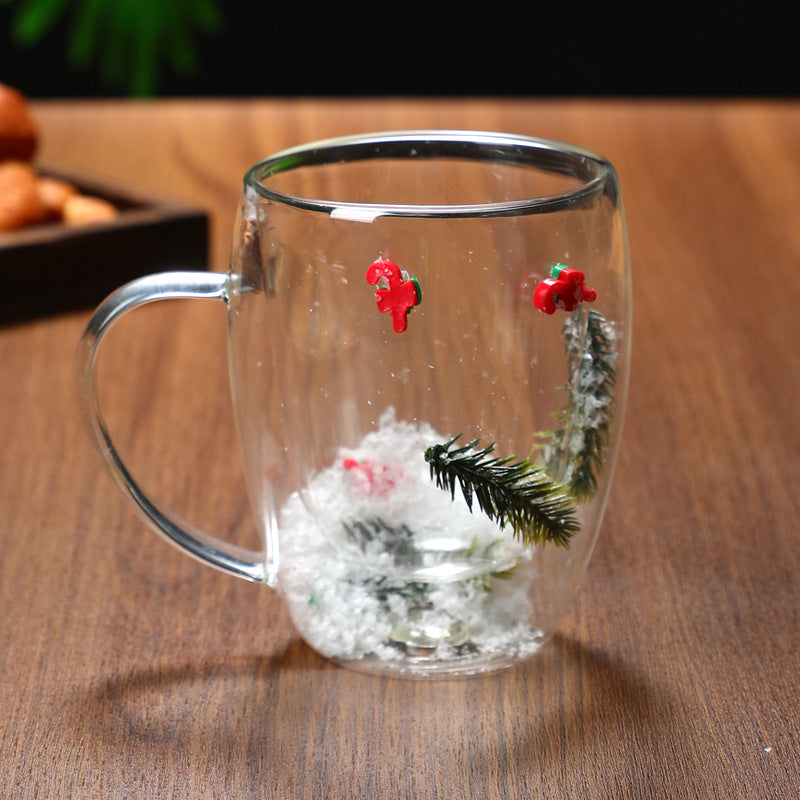 Christmas Double-Layer Heat-Resistant Glass Cup – Festive Sips Made Magical 🎅✨