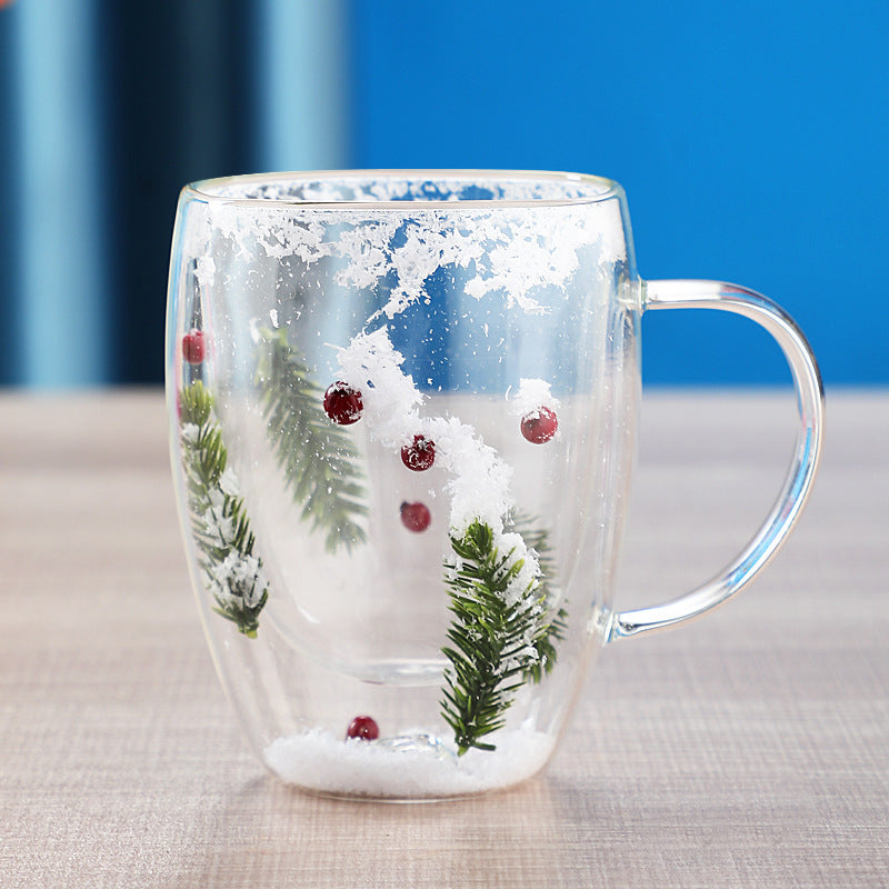 Christmas Double-Layer Heat-Resistant Glass Cup – Festive Sips Made Magical 🎅✨