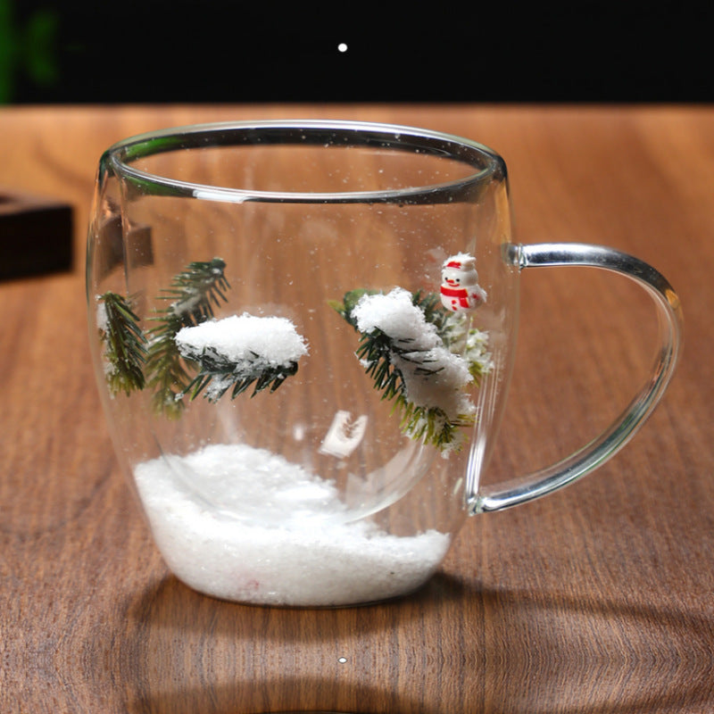 Christmas Double-Layer Heat-Resistant Glass Cup – Festive Sips Made Magical 🎅✨