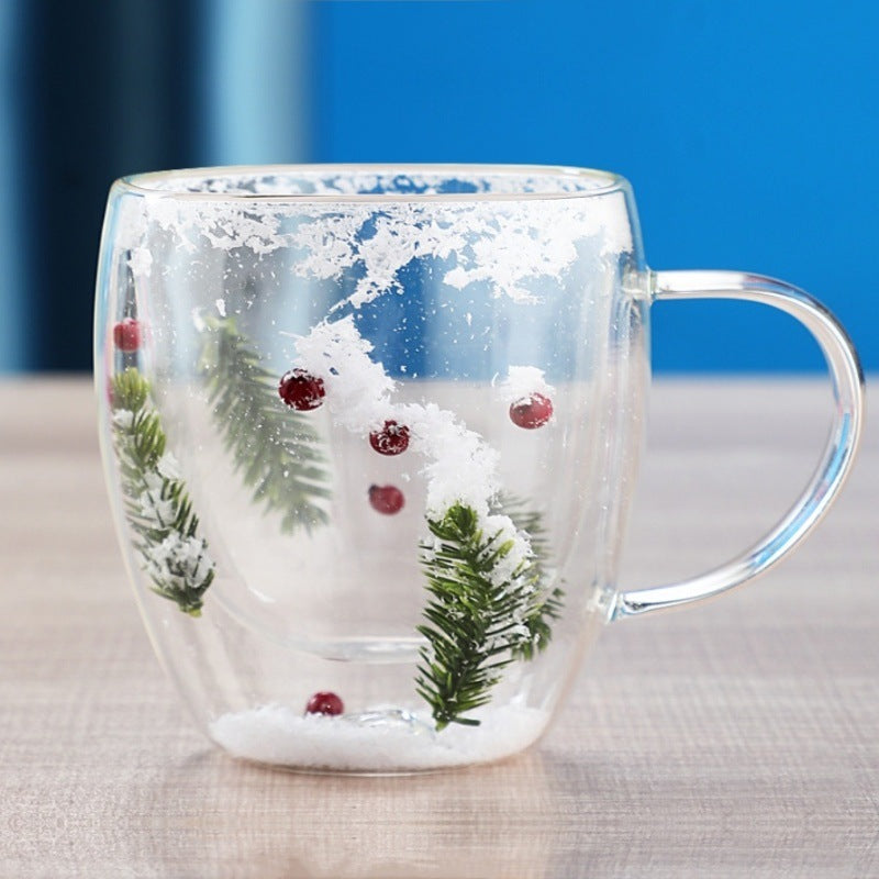 Christmas Double-Layer Heat-Resistant Glass Cup – Festive Sips Made Magical 🎅✨