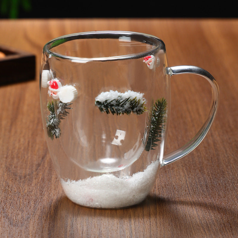 Christmas Double-Layer Heat-Resistant Glass Cup – Festive Sips Made Magical 🎅✨