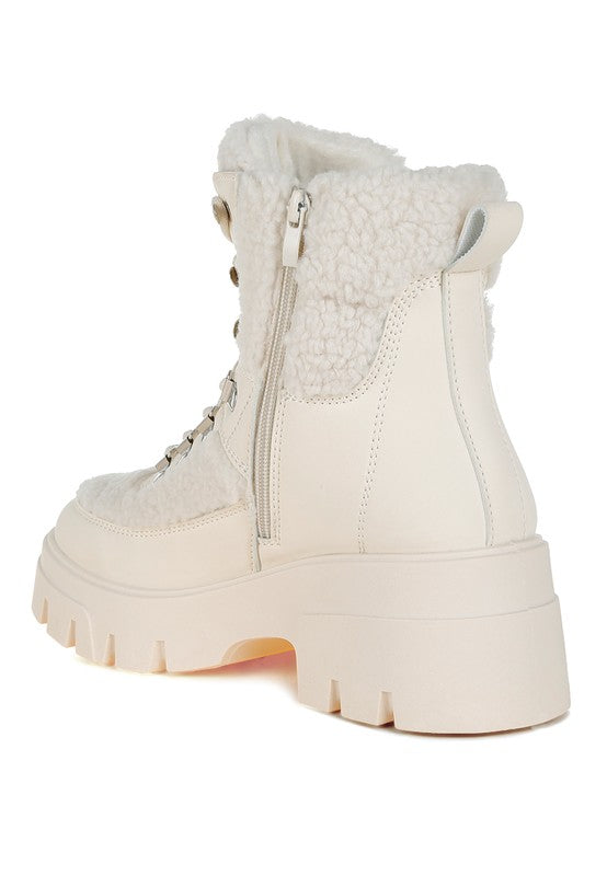 Wellerman Faux Fur Detail Chunky Hiker Boots – Ready for Adventure 🥾